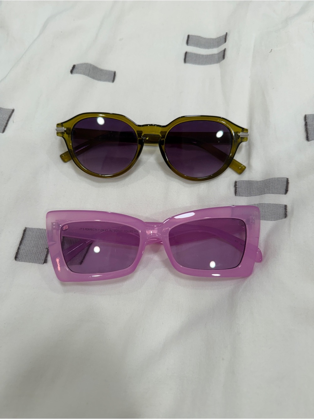 2 Pairs of fun Pink and Green Sunglasses